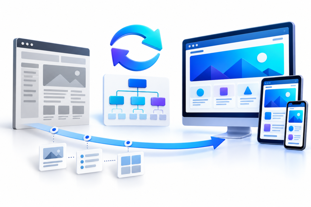 Small Business Website Redesign Checklist - Prominice Small business website redesign from an old layout to a responsive new site